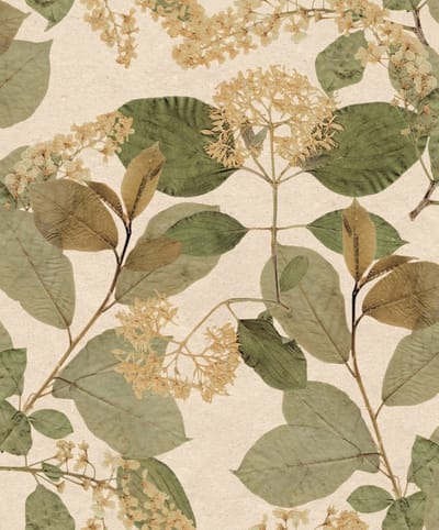 Decoprint Herbarium Behang met bladeren en bloemen - HE27230   5415058080501   Behang