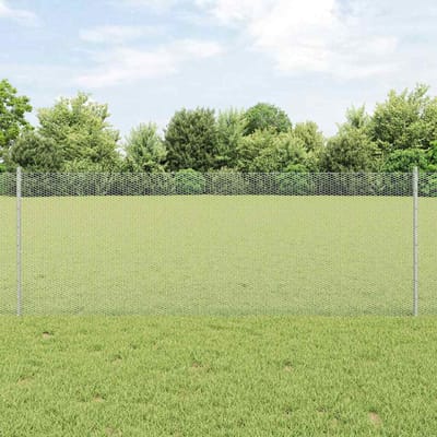 vidaXL - zeshoekig - gaasgek - met - palen - 10 - x - 0,8 - m - Gegalvaniseerd - staal