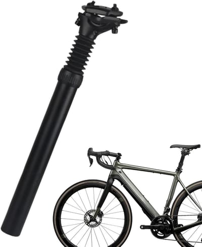 Verende Zadelpen - Schokdemper Fiets - Comfortabel Fietsen - Verstelbarevering - 30.9 x 350 mm - Zwart
