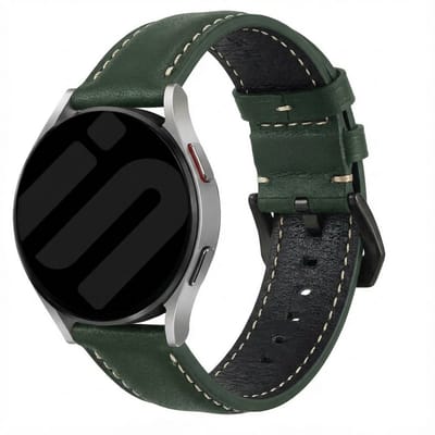 Strap-it Leren Bandje (24mm) geschikt voor Garmin Fenix 9 (Pro) 51mm / Fenix 8 (Pro) 51mm / Garmin Fenix 7x (Pro - Sapphire Solar) / Fenix 6x (Pro - Sapphire) / Fenix 5x (Plus) / Fenix 3 / Epix Pro (Gen 2 - 51mm) / Enduro 1-2-3 - Groen