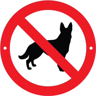 Verbodsbord Verboden voor Honden - 30cmØ met 2 Boorgaten - op 3mm dik Aluminium