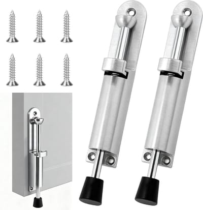 Set van 2 Deurstoppers met Pedal, Veer Deurstoppers van Zinklegering voor Binnen en Buiten, Roestbestendig en Stabiel, Ideaal voor Thuisgebruik en Kantoor