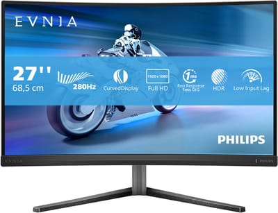Philips Evnia 27M2C5200W - 27 inch Curved Full HD Gaming Monitor - 280Hz