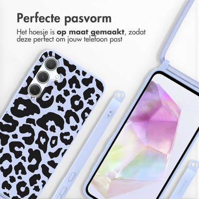 imoshion Hoesje - Geschikt voor Samsung Galaxy A35 - Siliconen design hoesje met koord - Animal Lila