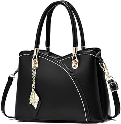 REDOM Dames Handtas 28 x 12 x 37 cm – Schoudertas & Shopper met Meerdere Vakken – Voor Werk, Shopping & Reizen – PU – Zwart