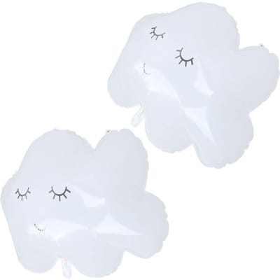 2 stuks ballon witte aluminiumfolie smiley wolk luchtballonnen feestdecoratie met blaaspijp