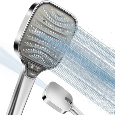 Grote XXL Regen Douchekop met 8 Straalstanden - Waterbesparende Handdouche voor Luxe Douche Ervaring, 120mm Universeel en Eenvoudige Installatie