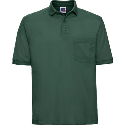 Russell Heren Ripple Collar & Manchet Poloshirt met korte mouwen (Fles groen)