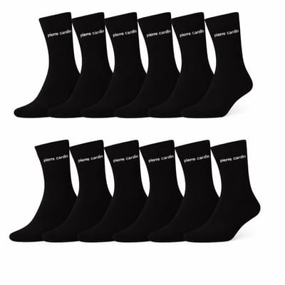 Pierre Cardin Herensokken 12 Paar - Zwarte Sokken Heren - Maat 39-42 Comfortabel en Duurzaam