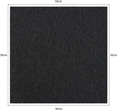 ZMR® Tapijttegels - Tapijttegels 50x50 cm - Tapijttegels Zelfklevend - Zwart - 50cm x 50cm x 1cm