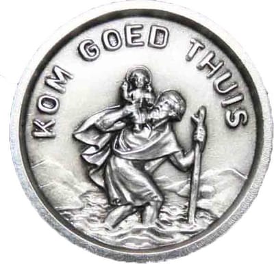 Heilige Christoffel Autoplaquette Magneet Kom Goed Thuis