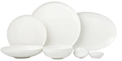 Bricard Canet dinner set 27-delig porselein, Ø27 cm – wit – met zout-/peperstrooiers