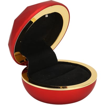 Boîte à Bague Forme Ronde Présentoir à Bijoux Boîte de Rangement Cadeau Organisateur avec Lumière LED pour Demande en Mariage black