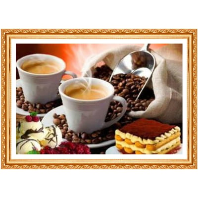 Diamant schilderij kruissteek, koffie, diamant schilderij kristal strass steentjes, diamant borduurwerk koffie 20X30CM