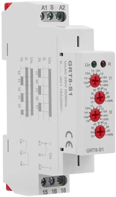 Dailygoody - Time relay - Cycle timer - Mini asymmetric - AC 230V - Vertragingstimer - 0.1 s tot 100 dagen - Geschikt voor diverse toepassingen - Comp.