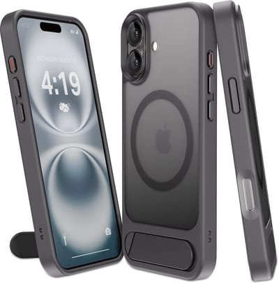 My Case Hoesje – Geschikt voor iPhone 16 - Geschikt voor MagSafe – Telefoonstandaard – Zwart - Stijlvol, Shockbestendig, Praktisch