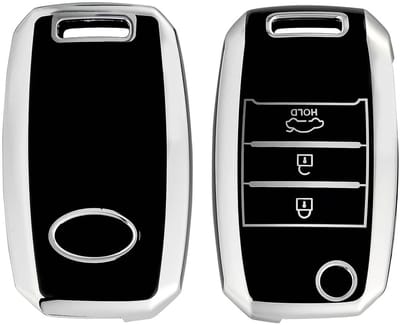 Autosleutel Hoesje geschikt voor Kia - Sleutelcover - TPU Cover Sleutelhoes - Accessoires - zwart
