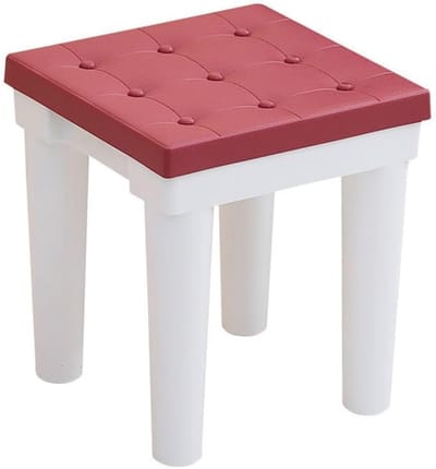 Douchekruk - Zitkruk Badkamer - Veilig Douchen - Antislip Plastic - 27x27x30cm - Rood