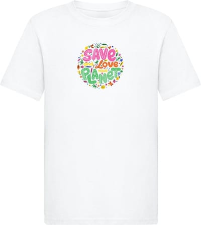 Mister Tee - Kids Save And Love Kinder Tshirt - Kids 134/140 - Wit