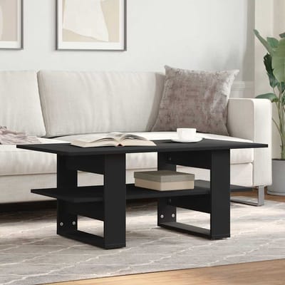 vidaXL - Salontafel - 102x55x42 - cm - bewerkt - hout - zwart