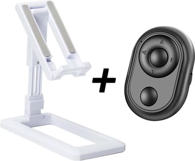 Telefoonstandaard met Bluetooth remote - Wit - TikTok Remote - Telefoonhouder - Schoencadeautjes sinterklaas