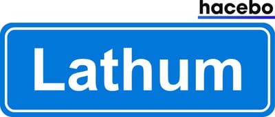 Hacebo - Plaatsnaam Sticker - 29x10 CM - Lathum sticker - Verkeersborden sticker - grappige cadeaus - Lathum
