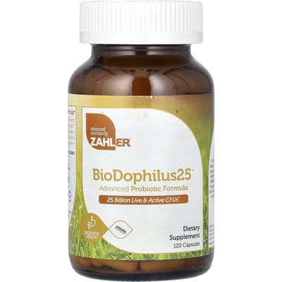 Zahler, BioDophilus25, formule probiotique avancée, 25 milliards d'UFC, 120 capsules