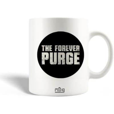 Mug en Céramique The Forever Purge Logo Blanc Fond Noir