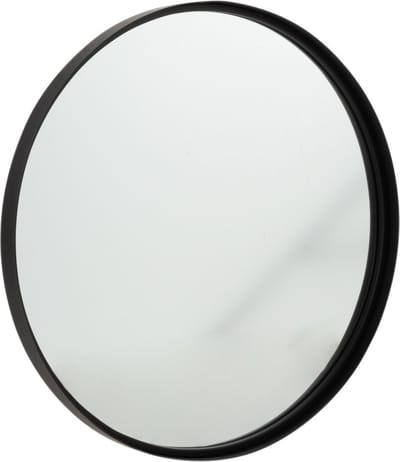 J-Line spiegel Rond Hoge Rand - metaal/glas - zwart - small - Ø 60 cm
