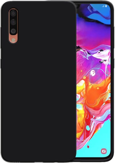 Smartphonica Siliconen hoesje voor Samsung Galaxy A70 / A70s case met zachte binnenkant - Zwart geschikt voor Samsung Galaxy A70;Samsung Galaxy A70s