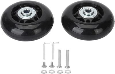 Vervangingswielen voor bagagekoffers - 12 stuks, rubberen zwenkwielen met lagers - reparatieset voor 56, 64, 68, 70 mm wielen - universeel wielontwerp - stille en duurzame wielen