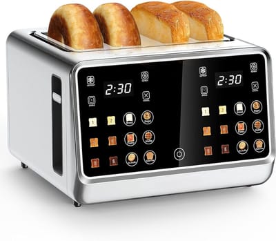 TIM® Toaster - Broodrooster - Broodroosters - Toaster Broodrooster - Zilver - 26cm x 27cm x 18cm