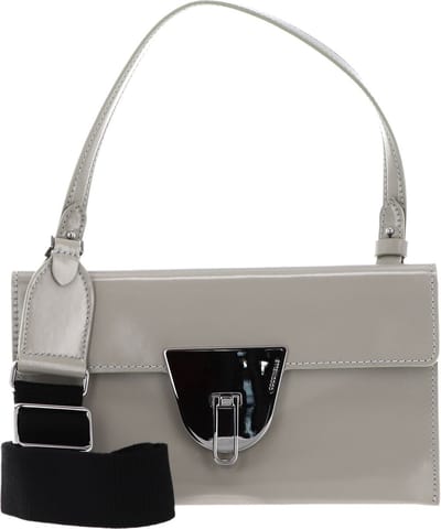 COCCINELLE Leren Schoudertas Koppeling Coccinellenico Shiny Cal Handbag Gelso Lichtgrijs