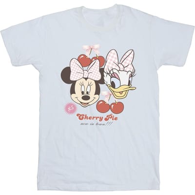 Disney Meisjes Cherry Pie Minnie Mouse & Daisy Katoenen T-Shirt (Wit)