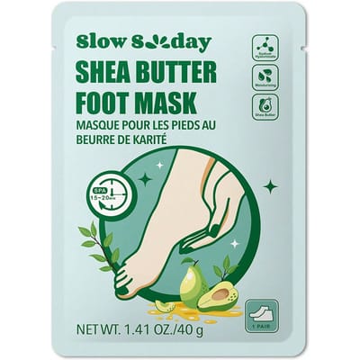 SlowSunday Shea Butter Voetmasker, met niacinamide en natriumhyaluronate, geschikt voor zakenreizen en reizen, geschikt voor herfst & winter, herfstessentieel, Y2K, ideaal voor feestjes, Halloween & Kerstmis