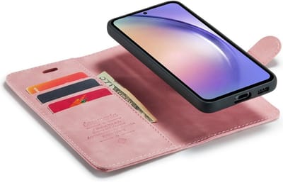 CaseMania Bookcase hoesje geschikt voor Samsung Galaxy A56 - Effen Roze - Kunstleer - 2-in-1 Magnetisch Uitneembaar Design