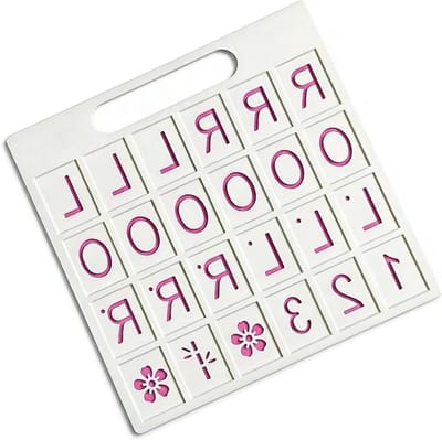 Mahjong Bakplank - Strategiehulp Spel - Mahjong Oefenen - 24 Vakken Ontwerp - 22x22x1 cm - Roze letters wit