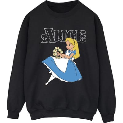 Disney Dames/Dames Alice In Wonderland Bloemen Sweatshirt (Zwart)