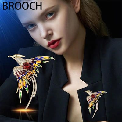Broche phénix renaissant de ses cendres nouveau corsage haut de gamme épingle haut de gamme style coréen anti-exposition beige