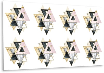 Tulup PVC Wandpaneel - Geometrische Driehoeken Vinyl Wandpaneel - 100 cm x 50 cm - Veelkleurig Zelfklevend Wandpaneel - 1 stuk - Wandbekleding Vinyl - Geometrisch Wandpaneel - PVC Muurpaneel - Plaktegels Keuken en Badkamer