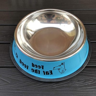Voerbak Huisdieren - Hondenkatten Kom - Gezond Eten - Antislip Basis - 16-22 cm - Blauw