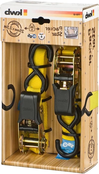 Lashing Straps 25 x 25 mm met Ratchets - Pack van 2 - Sterke en duurzame bindriemen
