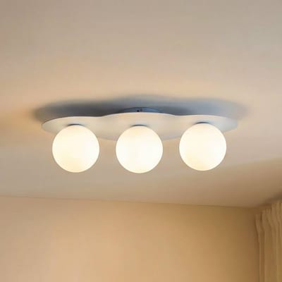 TK Lighting Plafondlamp Cloud, blauw, 3-lamps, glas, lengte 51 cm, G9