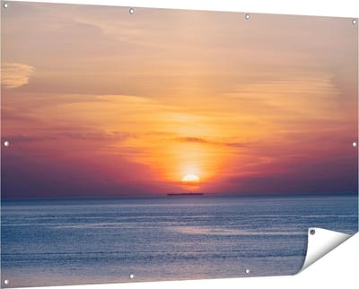 Gards Tuinposter Zonsondergang in de Noordzee - 150x100 cm - Tuindoek - Tuindecoratie - Wanddecoratie buiten - Tuinschilderij
