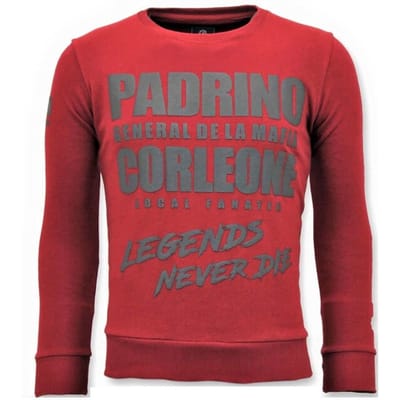 Stoere Trui Mannen - Padrino Corleone - Rood