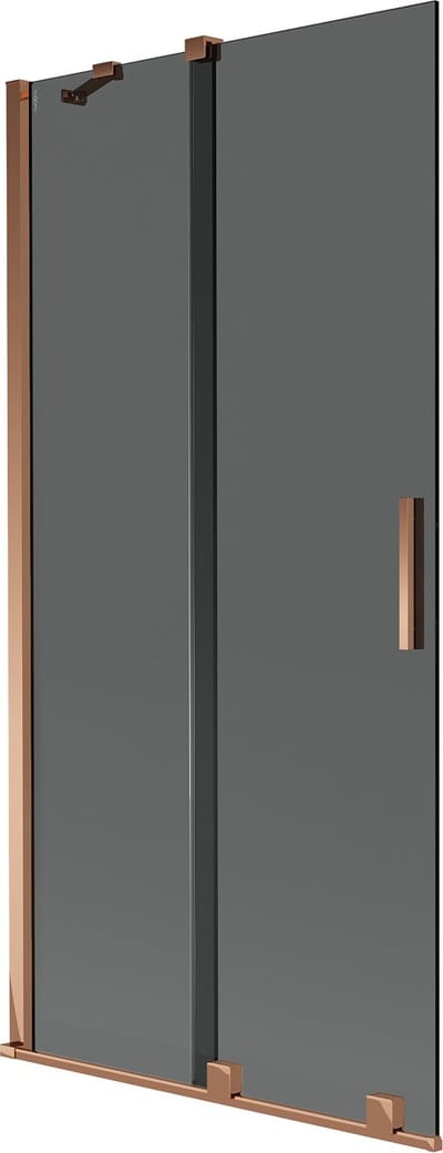 Mexen Velar badwand met 2 schuifdeuren 90 x 150 , grafiet, roze goud - 896-090-000-41-60