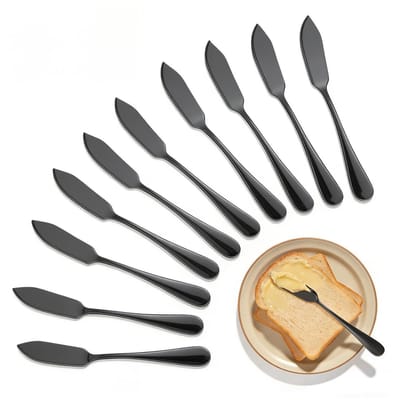 Roestvrijstalen botermes - 10 stuks - 14,7 x 1,8 cm - Botersmeerder - Jammes - Decoratiemes met lange steel - Keukengerei - Bakgereedschap - Decoratiegereedschap - Gemakkelijk schoon te maken - Duurzaam