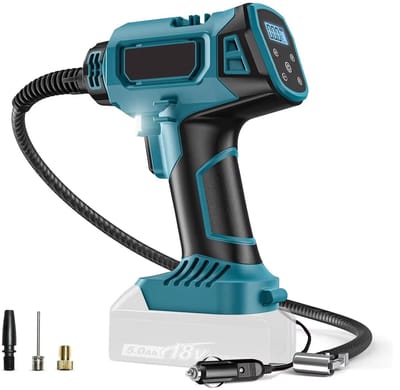 Mosh Stories Draadloze Luchtpomp & Compressor – Elektrische Bandenpomp - Auto Inflator met Digitaal Display - 18V Batterij