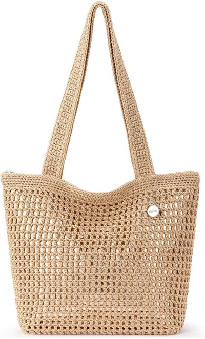 Gehaakte Handtas - Casual Tas - Dagelijks Gebruik - Handgemaakt Ontwerp - Naturel Zilver