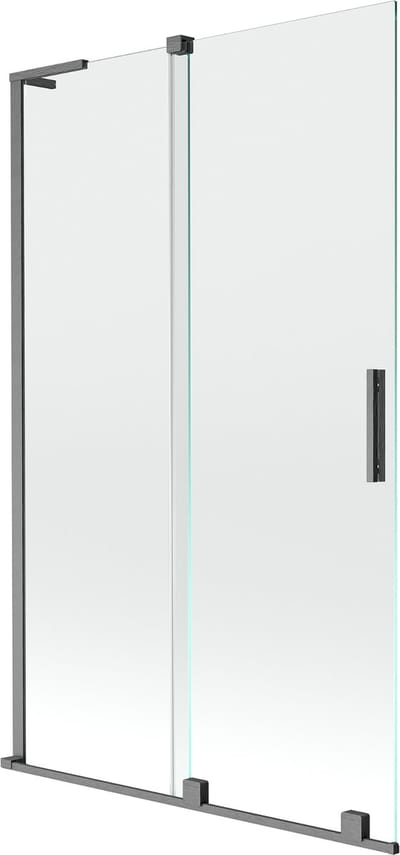 Mexen Velar L 2-delige verschuifbare douchewand 110 x 150 , transparant, geborsteld kanongrijs - 896-110-003-01-66
